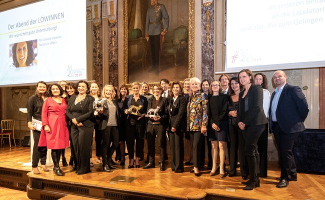 Preisträgerinnen bei der MedienLöwinnen-Gala 2019 im Haus der Industrie