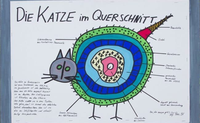 Alf Poier Kunstwerk "Katze" zum Verkauf