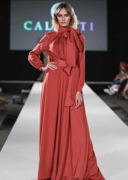 Bodenlanges rotes Kleid von Callisti