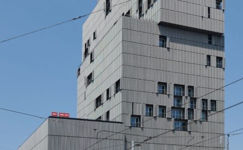 Sitz der SRG im Meret Oppenheim Hochhaus von Herzog de Meuron