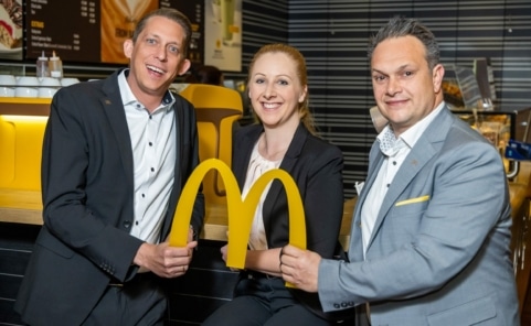 McDonald’s Restaurants Franchisenehmer Harald Marschalek mit Christina Zeiler und Mario Wutzel.
