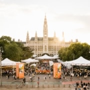 Der gut besuchte Rathausplatz beim #wienliebe-Festival.