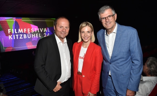 12. Filmfestival Kitzbühel Eröffnung mit Josef Geisler, Viktoria Veider-Walser, Bürgermeister Klaus Winkler.