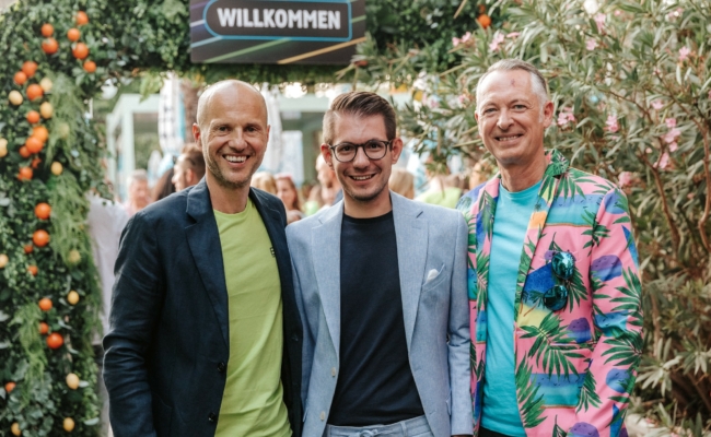 Alexander Leitner, Clemens Oistric (Heute) und Josef Almer beim Sommerfest von Goldbach Austria 2024.