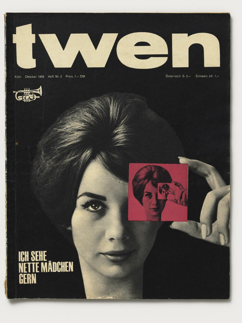 Vintage-Cover von TWEN 3/1959 mit ikonischer Fotografie von Barbara Niggl, zu sehen bei der TWEN-Retrospektive im WestLicht.